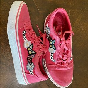 Vans Girls Pink Floral Tennis Shoes